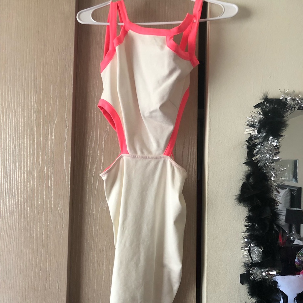 White pink neon dress